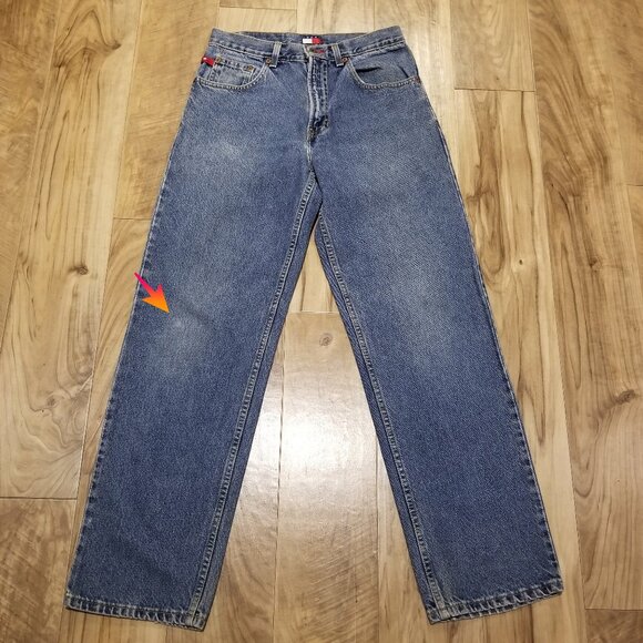 Vintage Tommy Hilfiger T Freedom Blue Jeans 30 Mens Flag Logo y2k USA Made 29x31 - Picture 15 of 16